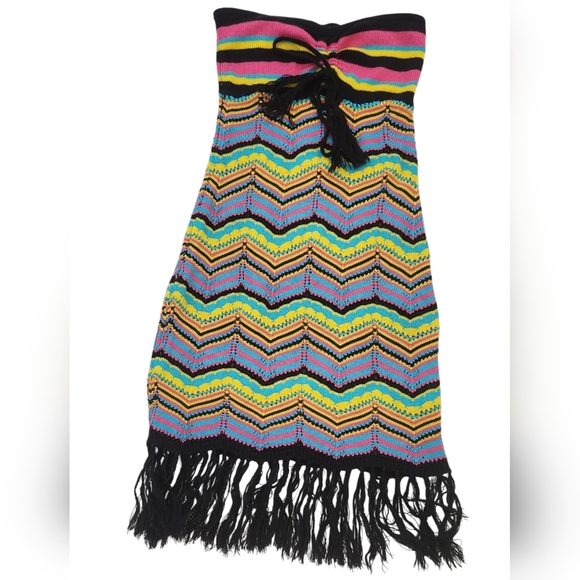 Cheri Crochet Mini Dress - Black/combo-EUC - Picture 2 of 6